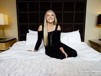 Pretty Blonde in Black Top