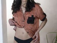 Skinny amateur Amanda Carol unveils her very hairy pussy in a sexy striptease - Photo #1