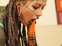 Body modifier Anuskatzz sticks a big dildo into her anal cavity - Photo #13