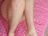 Solo girl shows off her trimmed muff and hairy legs while getting naked - Photo #19