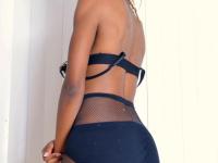 Thin black girl Kimmy Katt creams herself while showing her first timer's twat - Photo #3