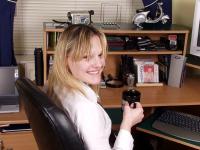 Adorable secretary Jodie strips her white lingerie & flaunts her butt at work - Photo #1