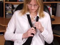 Adorable secretary Jodie strips her white lingerie & flaunts her butt at work - Photo #4