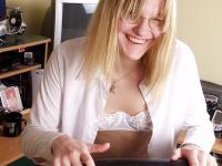 Adorable secretary Jodie strips her white lingerie & flaunts her butt at work - Photo #5