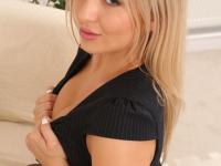 Beautiful blonde Cayla Lyons removes her dress and poses in sexy pantyhose - Photo #9