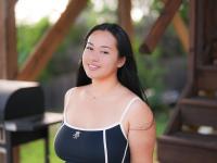 Solo girl with long hair models in bikinis and lingerie during solo action - Photo #4