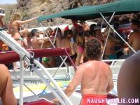 Blonde amateur Naughty Allie engages in lesbian play during a boat party - Photo #3