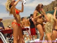 Blonde amateur Naughty Allie engages in lesbian play during a boat party - Photo #11