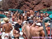 Blonde amateur Naughty Allie engages in lesbian play during a boat party - Photo #12