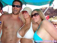 Blonde amateur Naughty Allie engages in lesbian play during a boat party - Photo #14