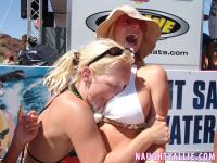 Blonde amateur Naughty Allie engages in lesbian play during a boat party - Photo #17