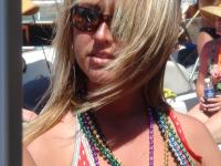 Blonde amateur Naughty Allie engages in lesbian play during a boat party - Photo #19
