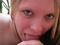 Amateur doll Caroline strokes a dick with her huge natural tits and gives a BJ - Photo #15