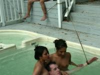 Petite Latina and a sweet Asian girl fuck several restrained sex slaves - Photo #19