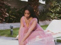 Beautiful black babe Selene teases with her big boobs while naked outdoors - Photo #8