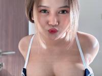 Pretty Asian girl with a sexy ass models by herself indoors and outdoors - Photo #11
