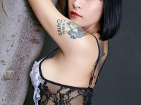 Alluring Asian chick Mintra spreads her pussy lips wide open in stockings - Photo #1