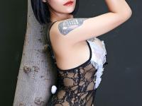 Alluring Asian chick Mintra spreads her pussy lips wide open in stockings - Photo #3