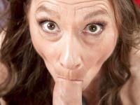 Hose clad granny with saggy tits gives bj before hardcore sex with younger - Photo #6