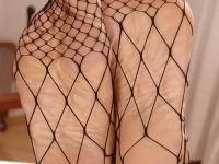 Hot MILF pornstars Silvia Saint & Denisa B peels fishnets to lick sexy feet - Photo #12