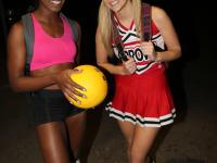 Scarlet Red and Ana Foxxx have interracial lesbian sex after a volleyball game - Photo #1