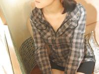 Midori Kimishima spreads her legs wide to show her hairy twat - Photo #2