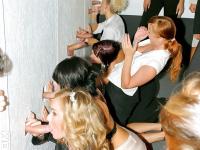 Seductive gals are into cock sucking contest at the drunk party - Photo #16