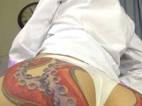 Blonde slut Telari Love shows off her tattooed ass and toys her shaved pussy - Photo #6