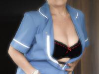 Old woman with short hair and floppy tits dons a strapon in fishnet pantyhose - Photo #20