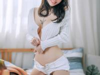 Raven-haired Asian doll shows her firm booty & grabs her big tits in a solo - Photo #6