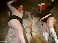 Fat women spit roast a submissive man before letting him fuck them - Photo #2