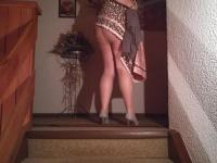 Far grandmother Caro flashes pubic hairs that escape her upskirt underwear - Photo #10
