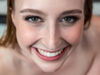 Petite slut Laney Grey gives a hot handjob & footjob before receiving a facial - Photo #7