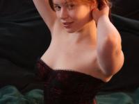 Sexy teen Kimberly A strips off her clothes while talking on a retro phone - Photo #1