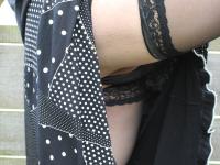 Redhead granny Sheila reveals her swollen vagina on an outdoor ladder - Photo #7