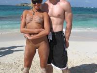 Adorable babe Amy Lee and her blonde friend pose and suck a dick on the beach - Photo #9