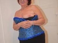 Overweight granny Phillipas Ladies undoes her bustier during solo action - Photo #6