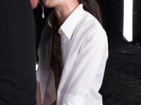 Nerdy Japanese slave girl gags on cock during a throat fucking - Photo #7