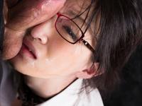 Nerdy Japanese slave girl gags on cock during a throat fucking - Photo #12