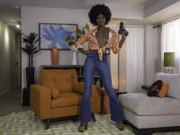Ebony with an afro Ana Foxxx strips and flaunts her black butt in a solo - Photo #5