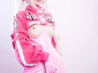 Blonde Asian babe flaunts her sweet suckable titties and shaved cunt - Photo #3