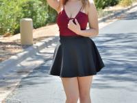Pantyless amateur beauty Lindsey stripping and jogging nude in public - Photo #2