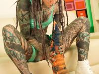Body modifier Anuskatzz takes a big dildo to her filthy asshole - Photo #7