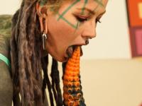 Body modifier Anuskatzz takes a big dildo to her filthy asshole - Photo #13