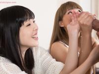 Japanese teenagers jerk off their stepfather with their clothes on - Photo #14