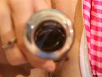 Skinny redhead Kyran masturbated with a glass dildo poolside in bikini panties - Photo #10