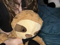 Sweet teen with a gap in her front teeth shows her underwear on a bed - Photo #4