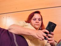 Slutty curvaceous granny Brenda undresses and toys her bald snatch - Photo #1