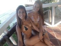 Lola Banny and her teen gf strip off string bikinis on oceanside patio - Photo #6