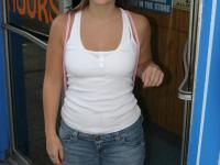 White American slut Katie Thomas does a BBC via gloryhole in the restroom - Photo #2